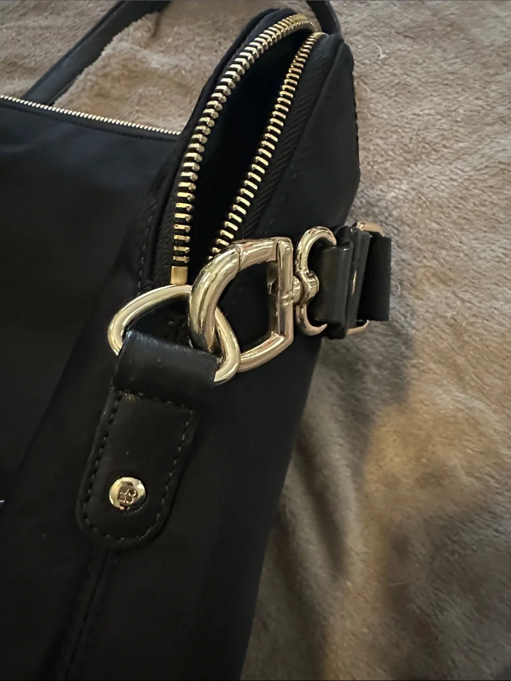 VINTAGE Kate Spade Black Nylon Convertible Shoulder & Tote Bag